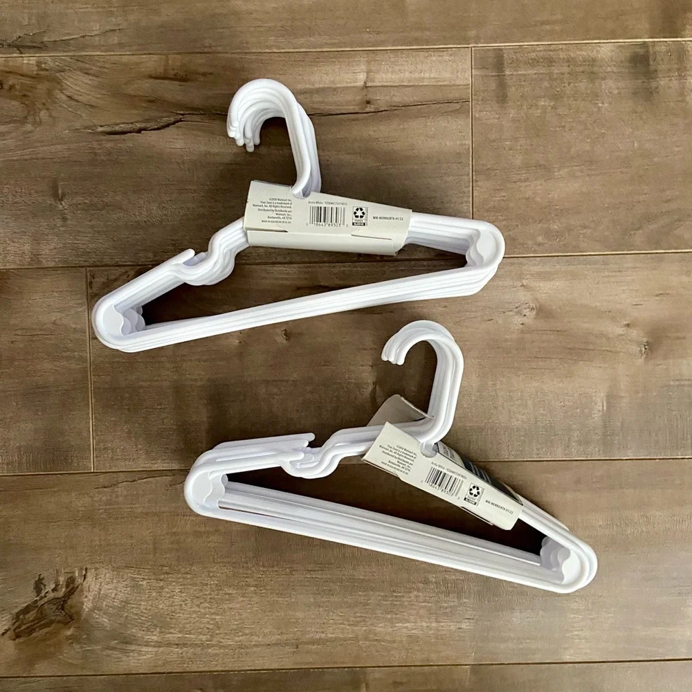 Your Zone Children's Clothing Hangers, 10 Pack, White, Sizes Up to 8 - 2 Sets